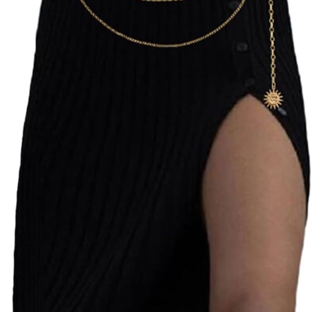 Waist Chain Belt Multilayer Gold Silver Sun Moon Chain Belt for Women Dress Body
